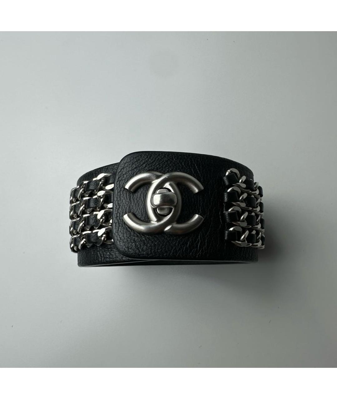 CHANEL Черный кожаный браслет, фото 7