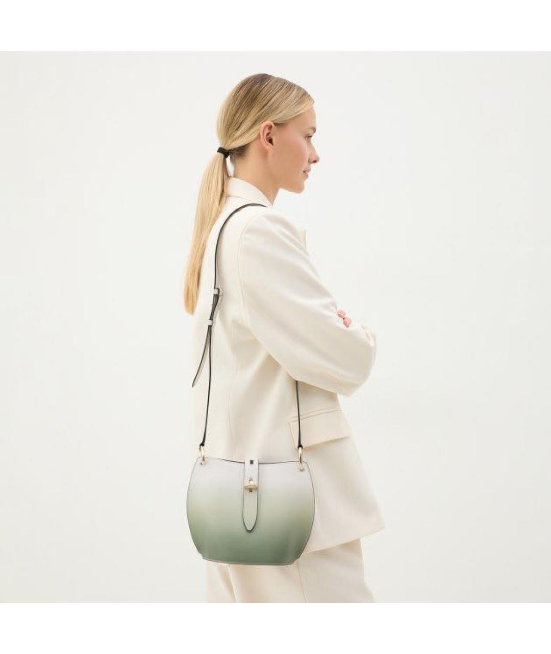 FURLA Бежевая кожаная сумка через плечо, фото 4