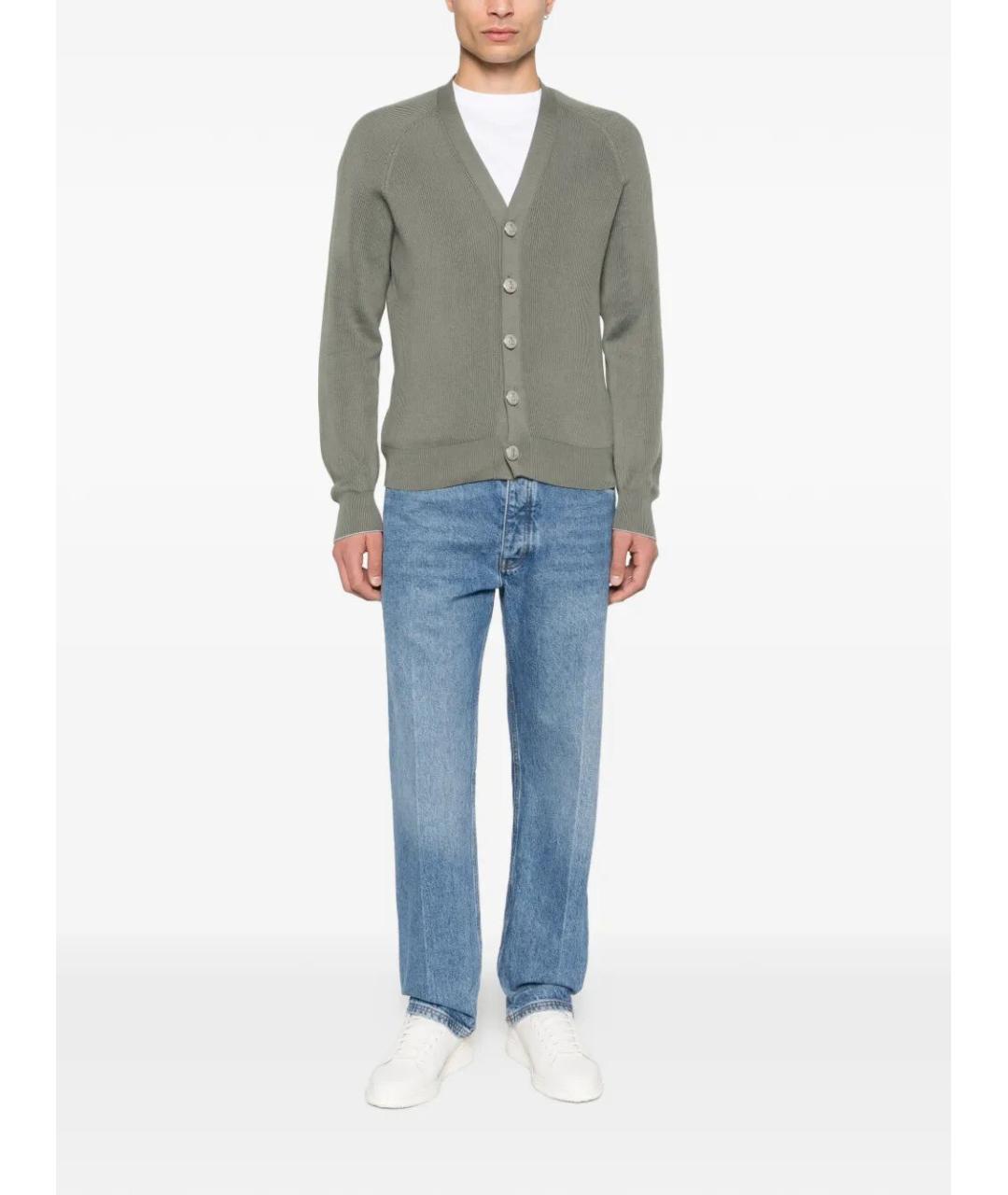 BRUNELLO CUCINELLI Хаки хлопковый кардиган, фото 2