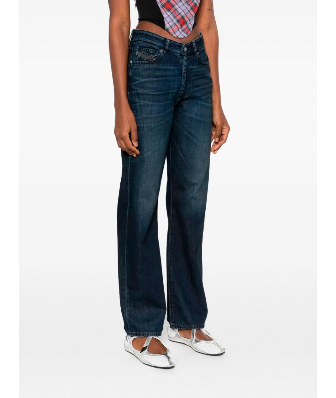 DIESEL Темно-синие хлопко-лиоцелловые прямые джинсы, фото 5