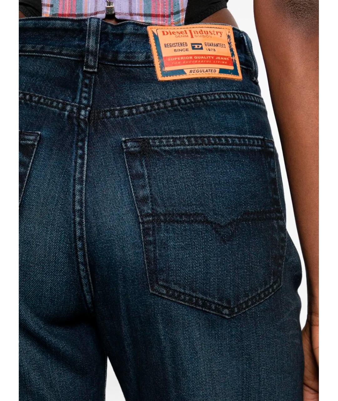 DIESEL Темно-синие хлопко-лиоцелловые прямые джинсы, фото 3