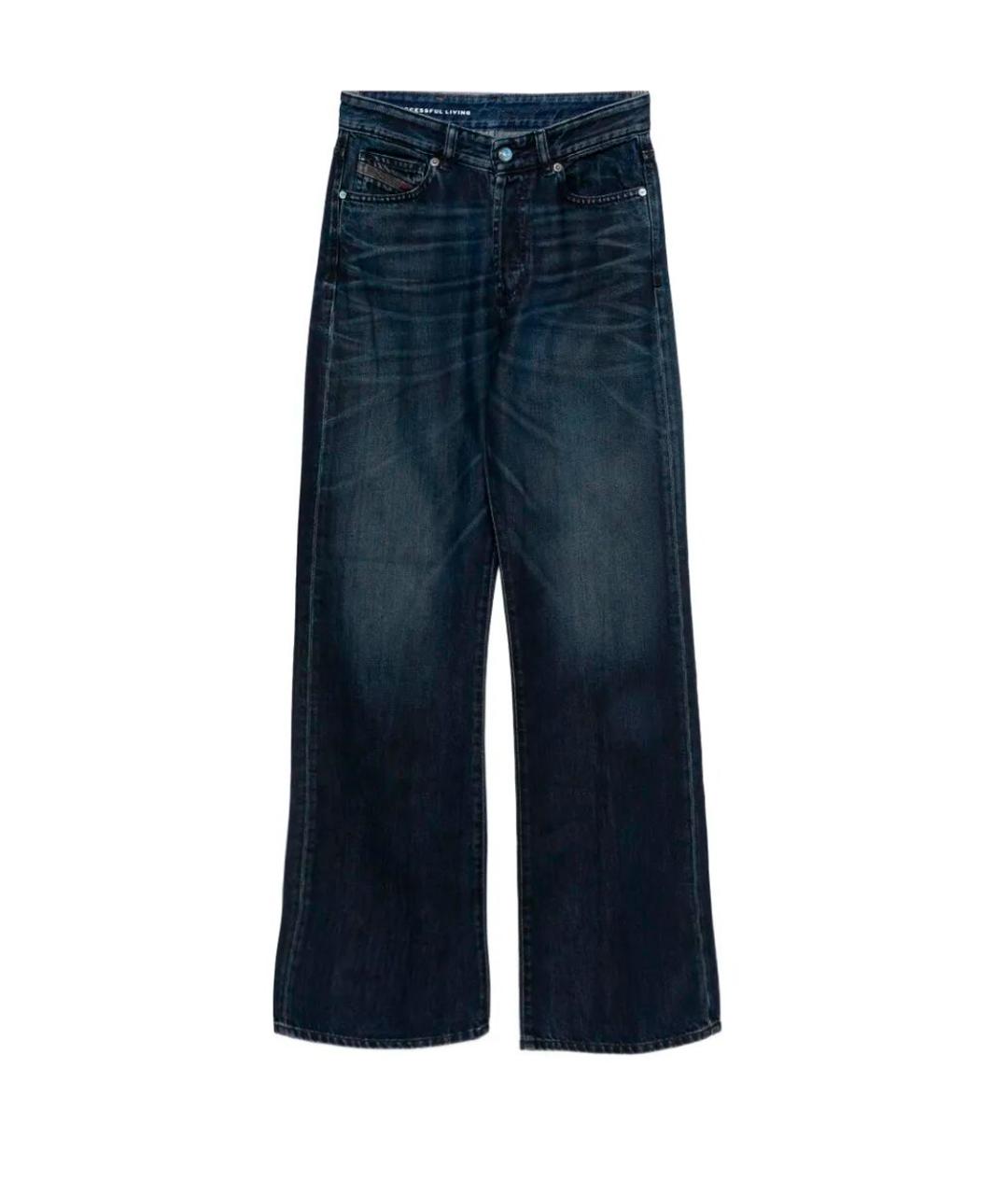 DIESEL Темно-синие хлопко-лиоцелловые прямые джинсы, фото 1