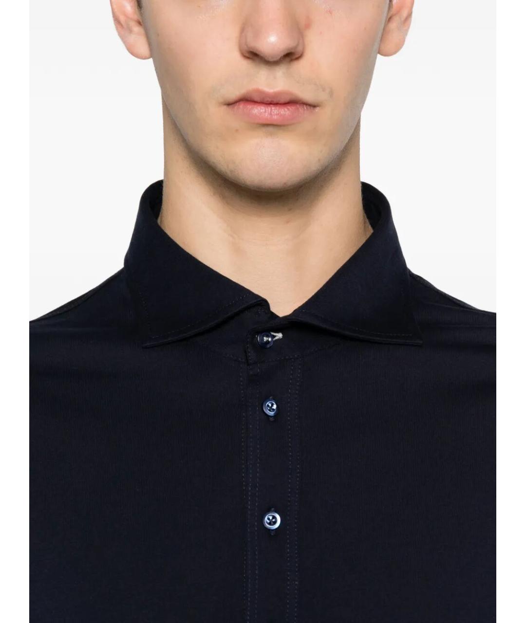 BRUNELLO CUCINELLI Черное хлопковое поло с коротким рукавом, фото 4