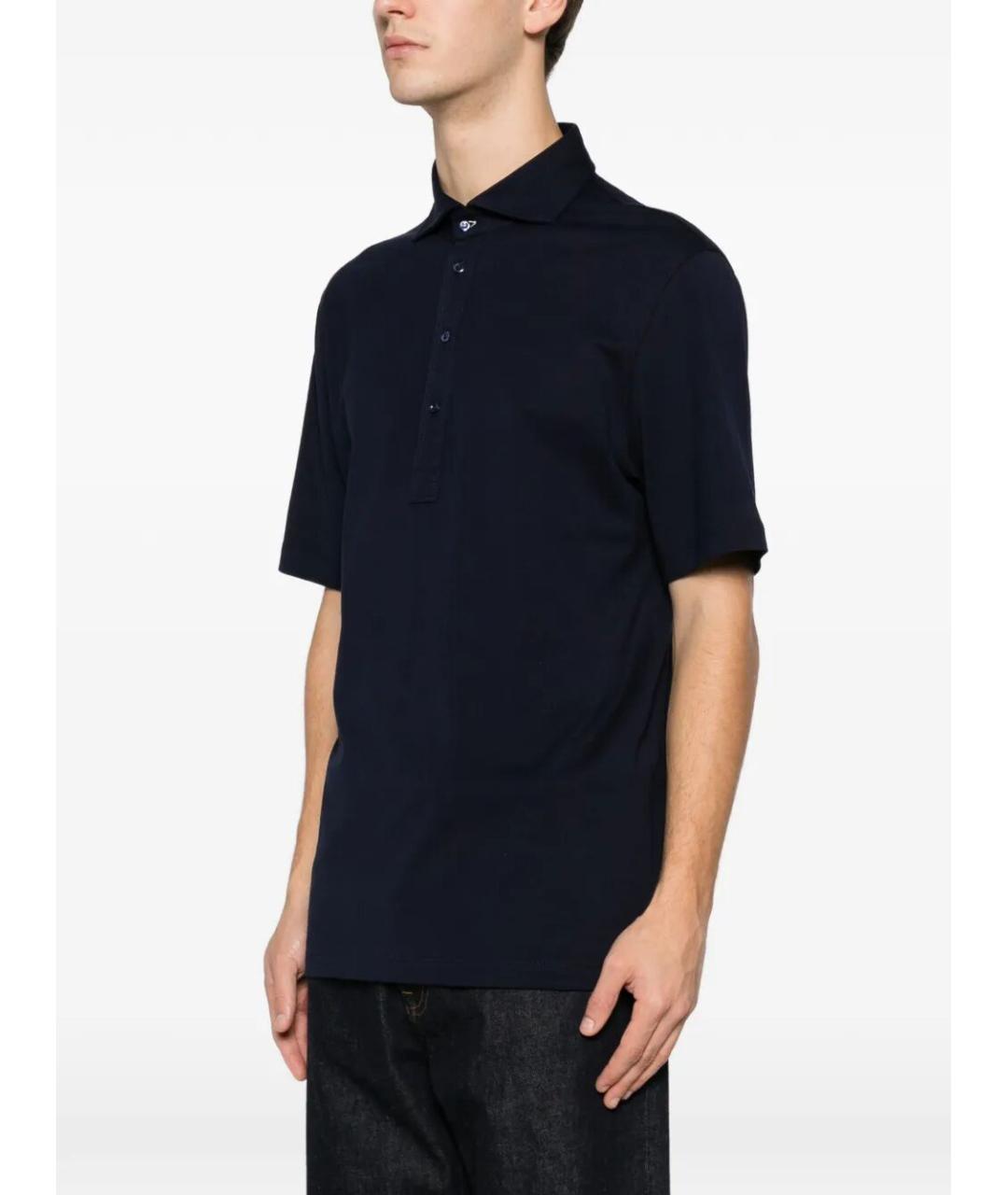 BRUNELLO CUCINELLI Черное хлопковое поло с коротким рукавом, фото 5