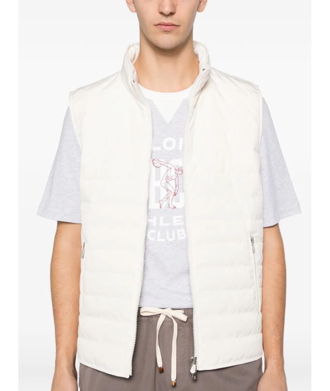 BRUNELLO CUCINELLI Белый полиэстеровый жилет, фото 4
