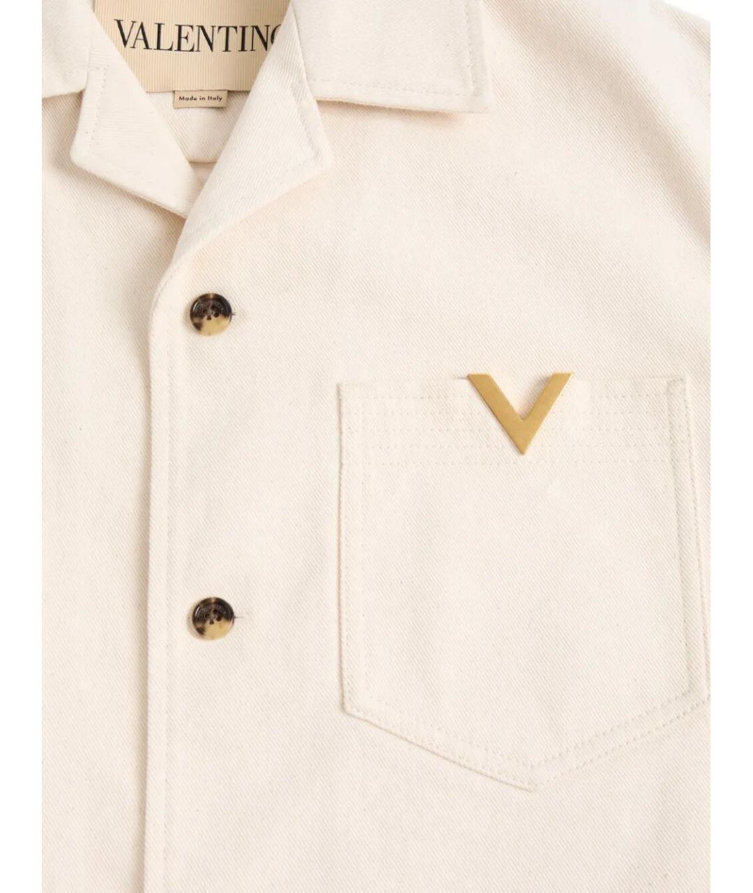 VALENTINO Бежевая хлопковая кэжуал рубашка, фото 3