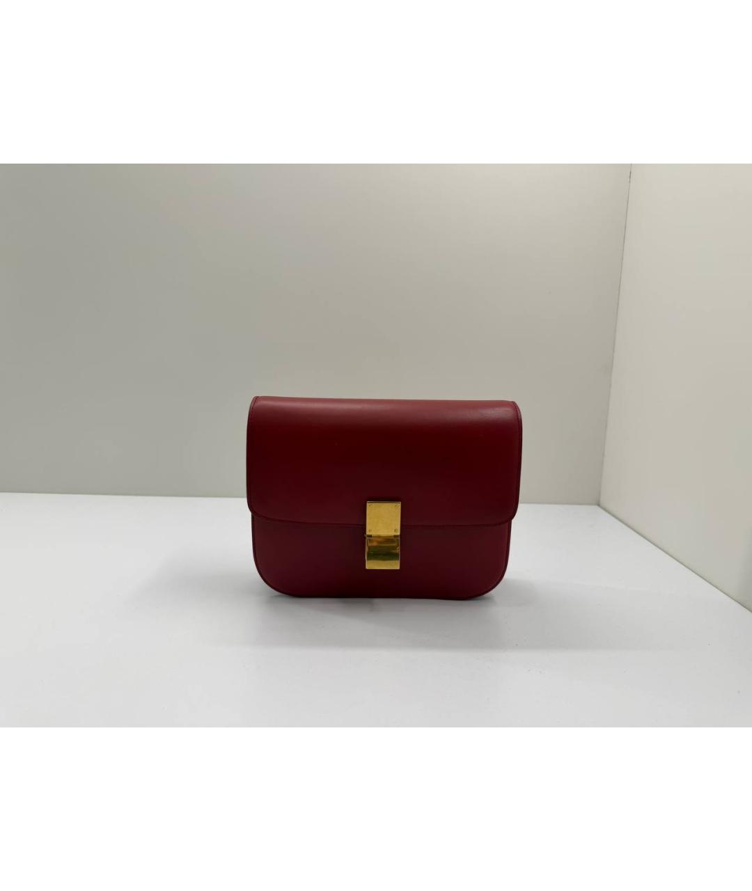 CELINE Красная кожаная сумка через плечо, фото 10