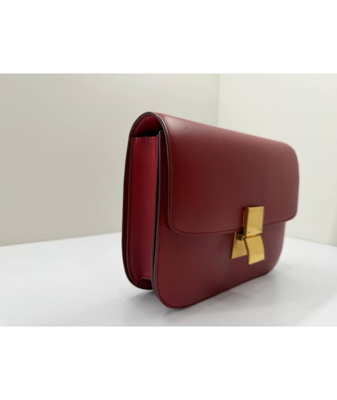 CELINE Красная кожаная сумка через плечо, фото 4