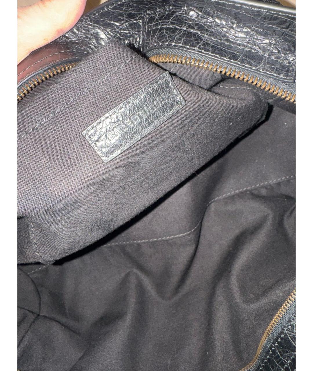 BALENCIAGA Черная кожаная сумка через плечо, фото 8