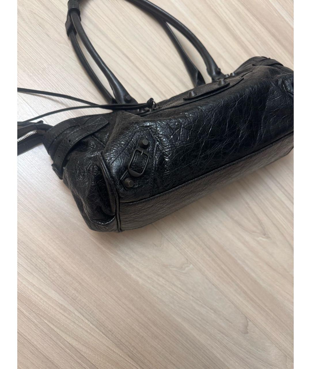 BALENCIAGA Черная кожаная сумка через плечо, фото 4