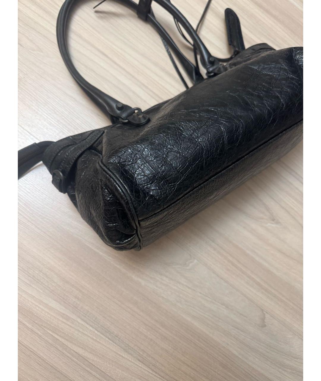 BALENCIAGA Черная кожаная сумка через плечо, фото 6
