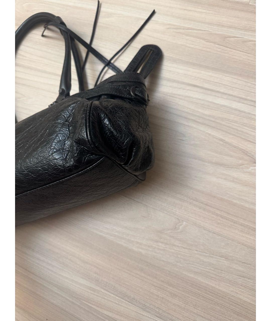 BALENCIAGA Черная кожаная сумка через плечо, фото 5