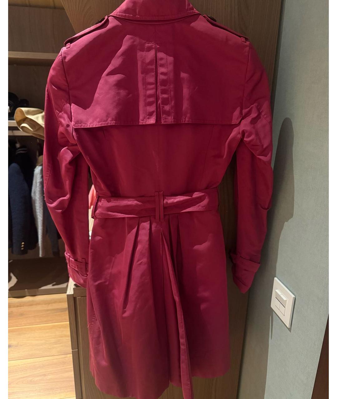 BURBERRY Фуксия полиэстеровое пальто, фото 2