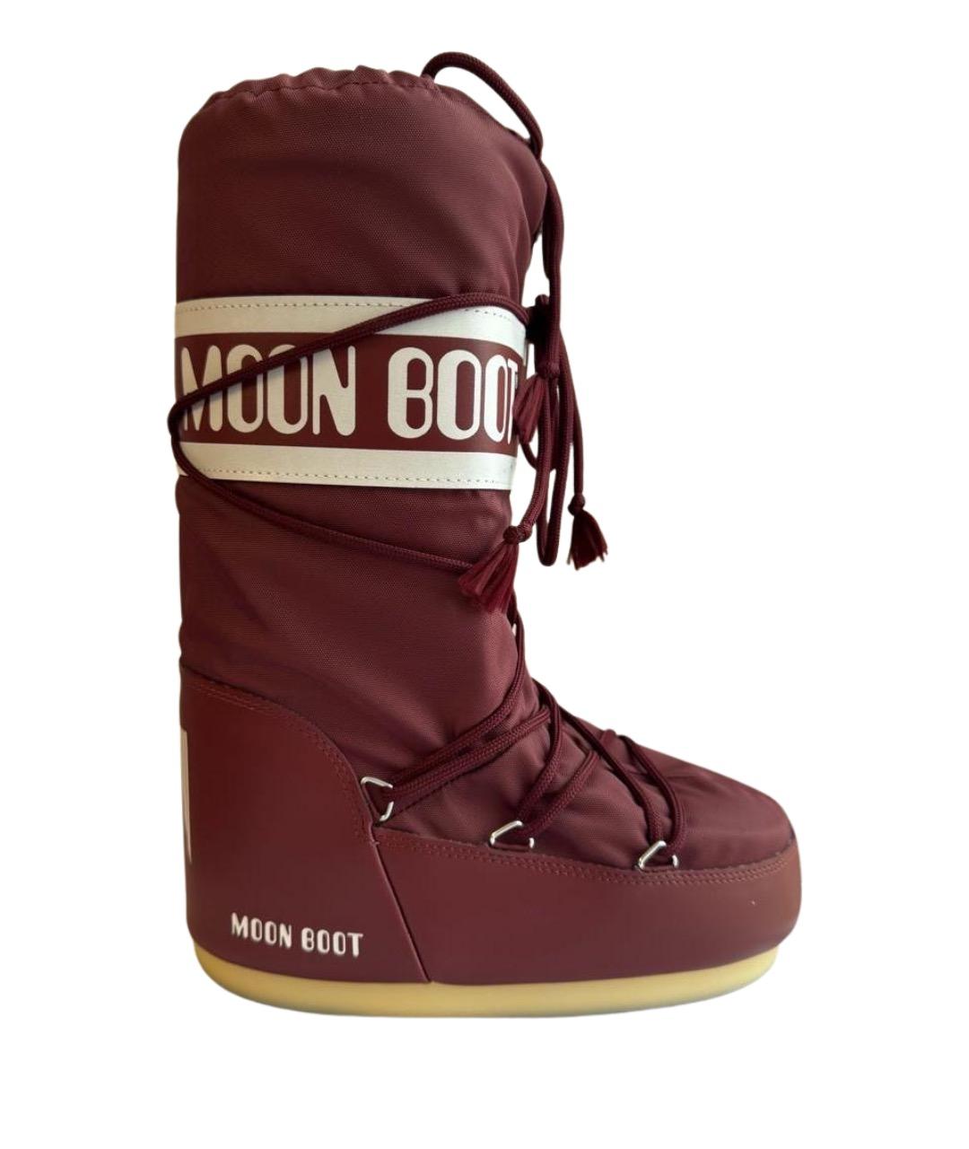 MOON BOOT Бордовые ботинки, фото 1