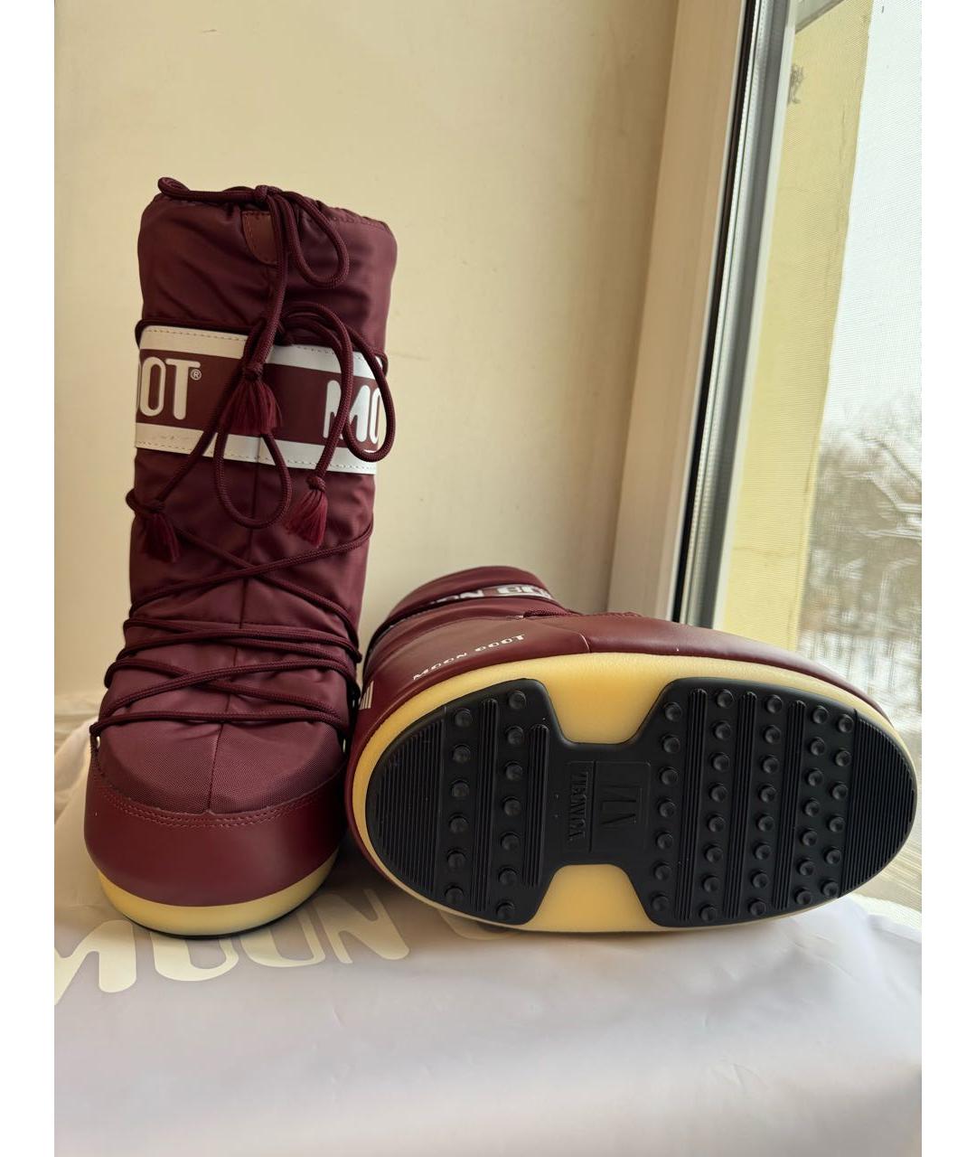 MOON BOOT Бордовые ботинки, фото 5