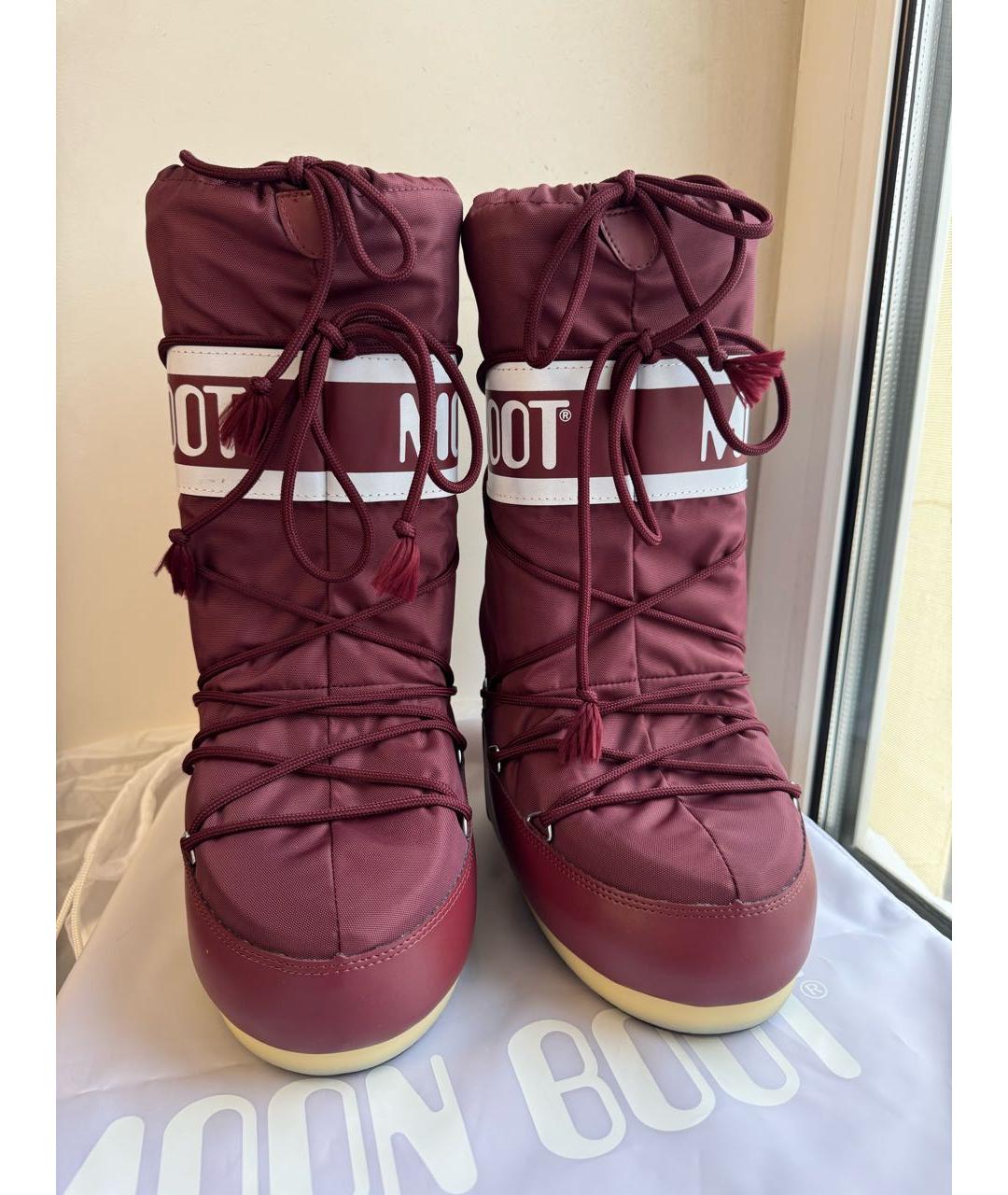 MOON BOOT Бордовые ботинки, фото 2