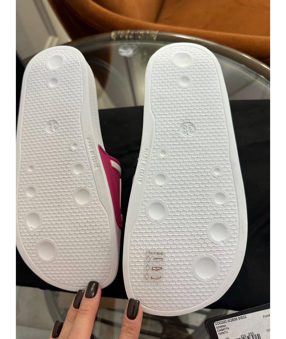 DOLCE&GABBANA Белые резиновые шлепанцы, фото 4