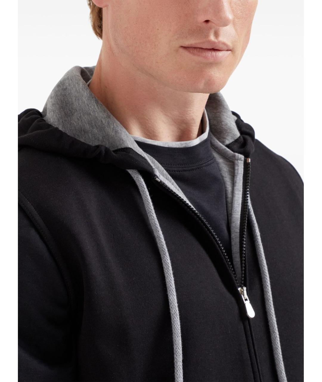 BRUNELLO CUCINELLI Черный хлопковый джемпер / свитер, фото 7