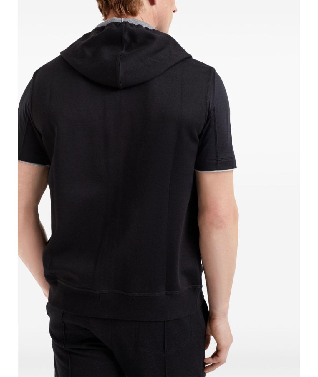 BRUNELLO CUCINELLI Черный хлопковый джемпер / свитер, фото 4