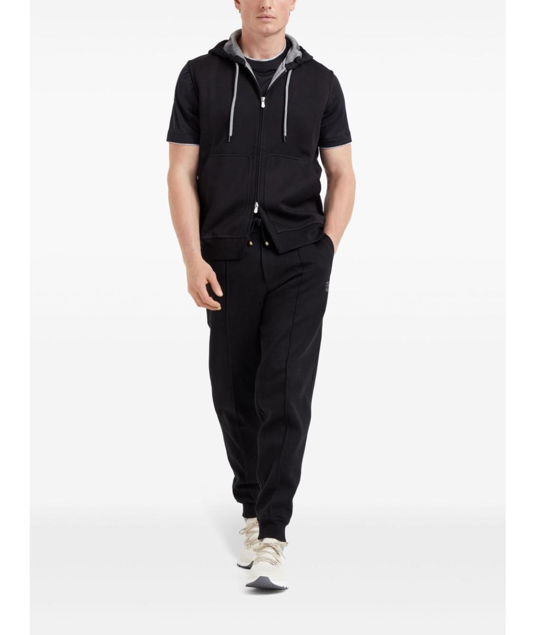 BRUNELLO CUCINELLI Черный хлопковый джемпер / свитер, фото 6