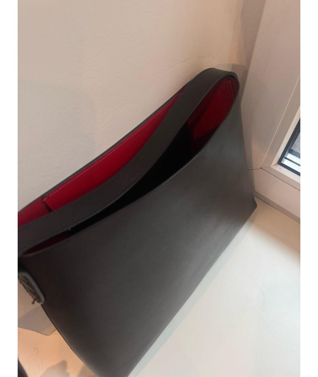 MANSUR GAVRIEL Черная кожаная сумка тоут, фото 3