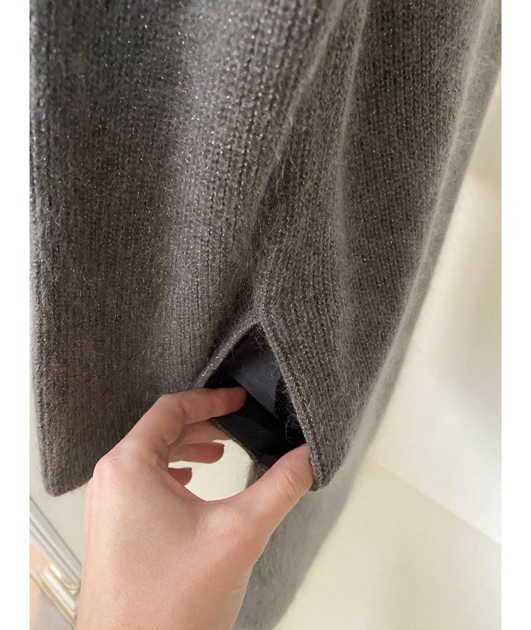 FABIANA FILIPPI Антрацитовое шерстяное повседневное платье, фото 8