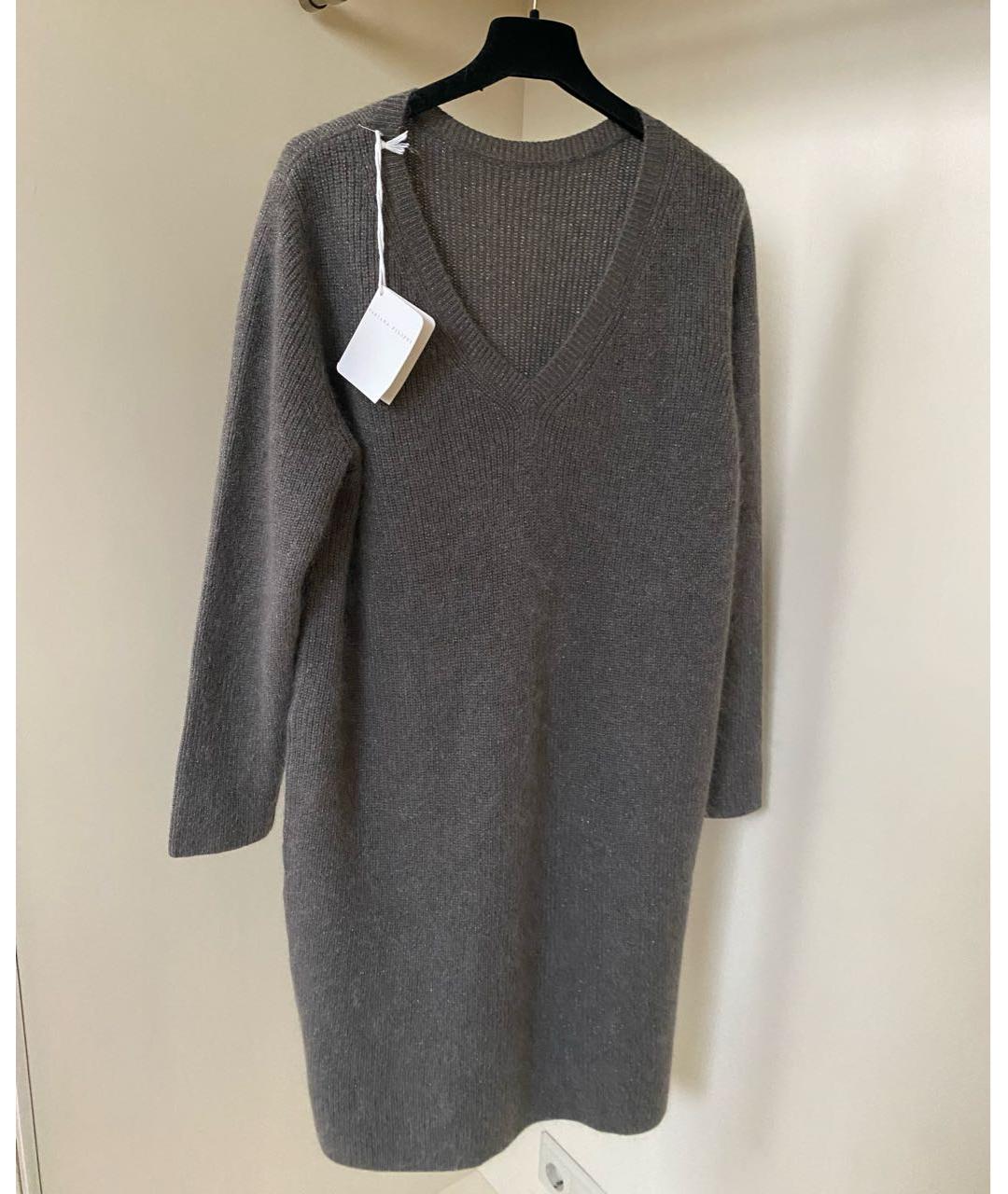 FABIANA FILIPPI Антрацитовое шерстяное повседневное платье, фото 6