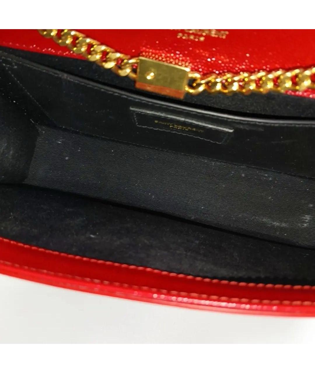 SAINT LAURENT Красная кожаная сумка через плечо, фото 4