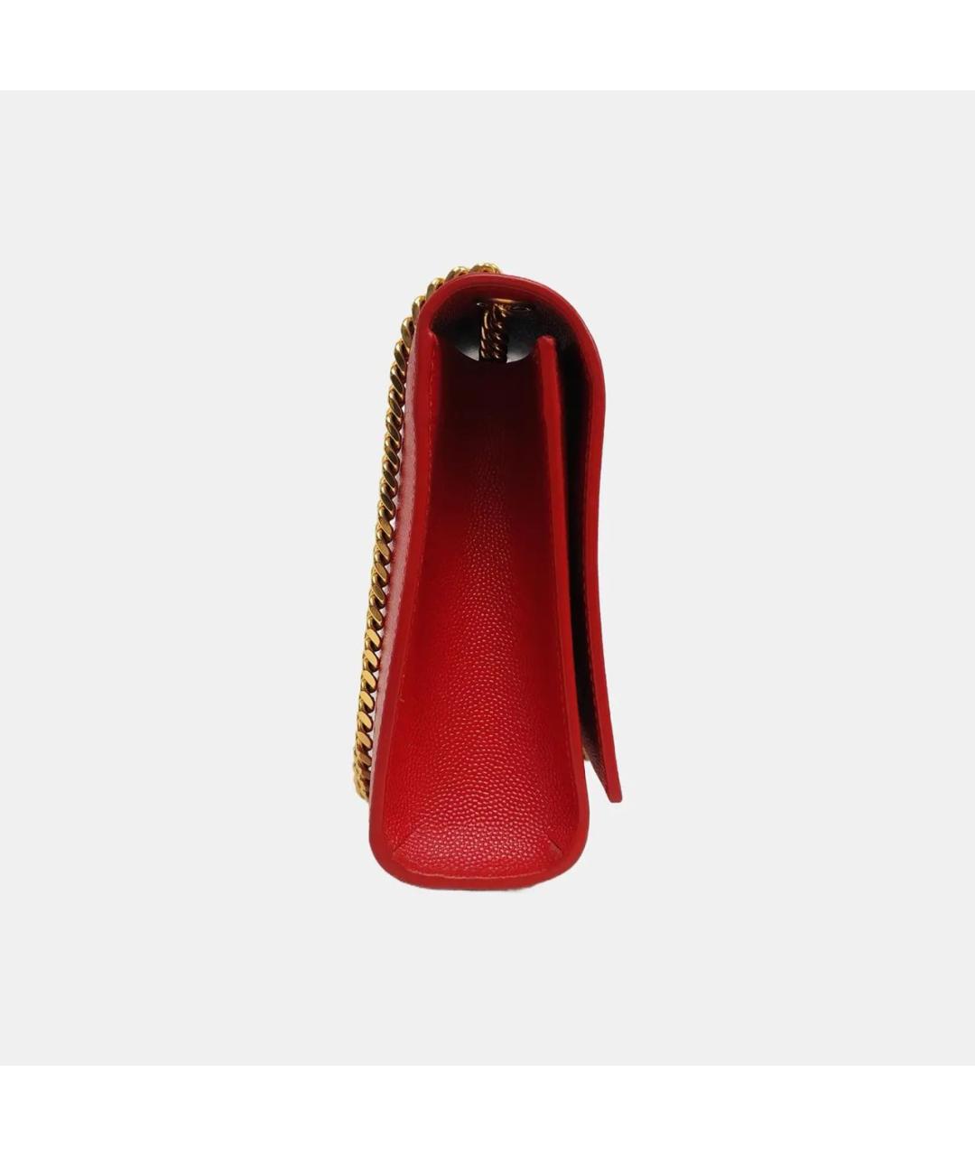 SAINT LAURENT Красная кожаная сумка через плечо, фото 3