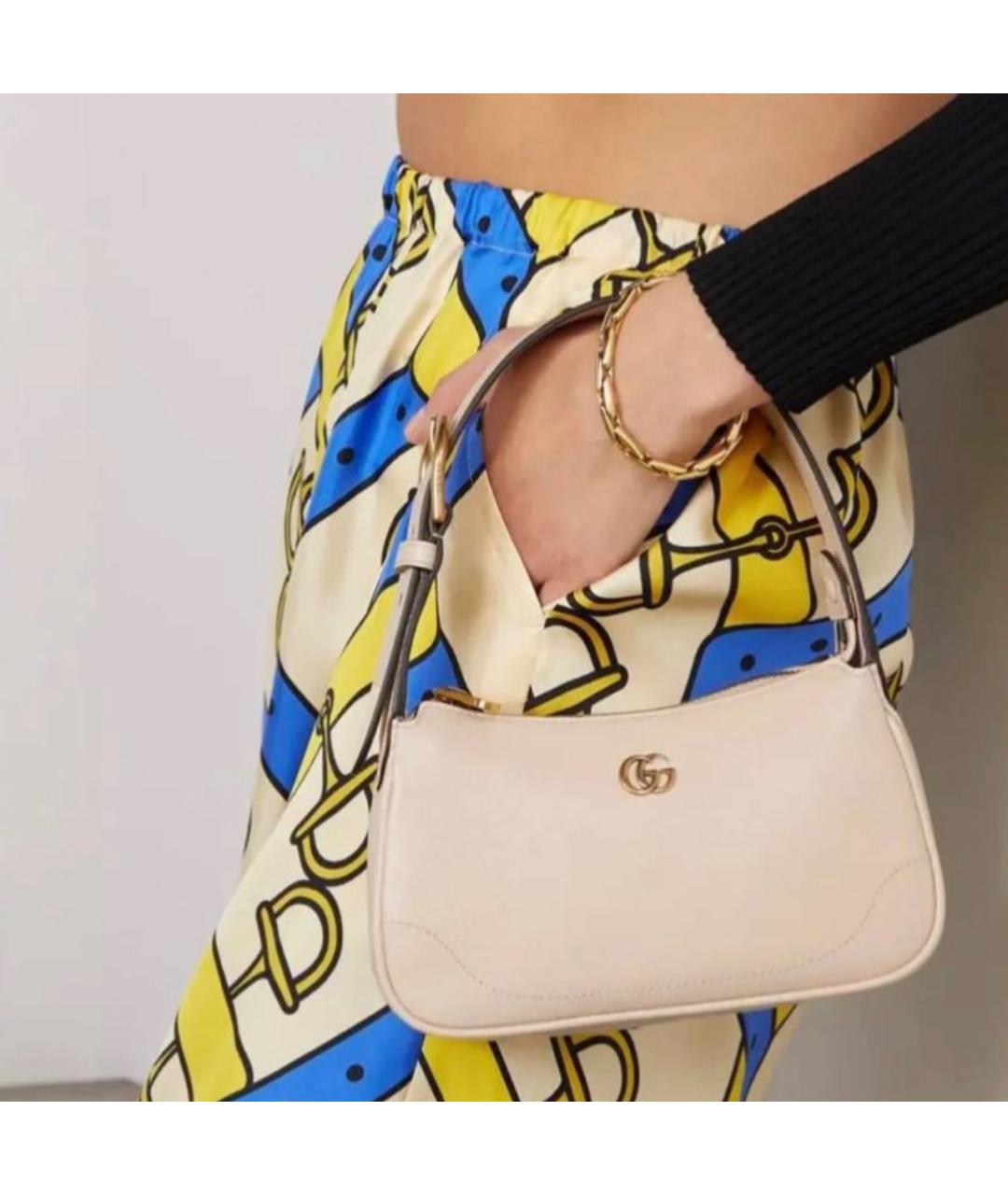 GUCCI Бежевая кожаная сумка через плечо, фото 5