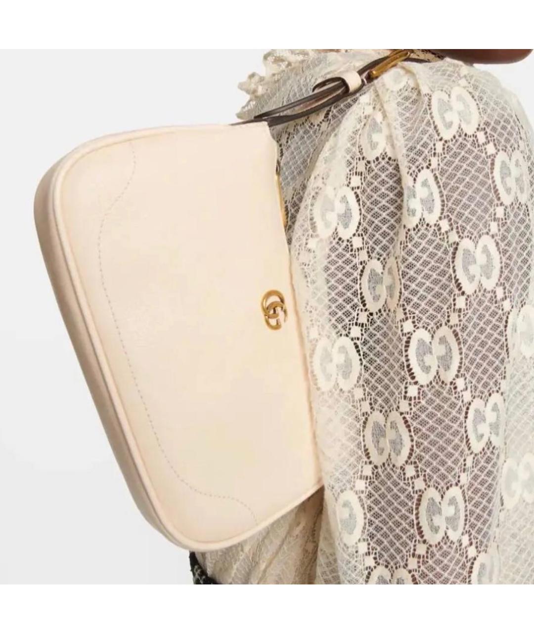 GUCCI Бежевая кожаная сумка через плечо, фото 4