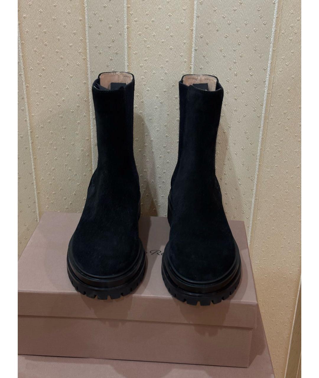 GIANVITO ROSSI Черные замшевые ботинки, фото 4