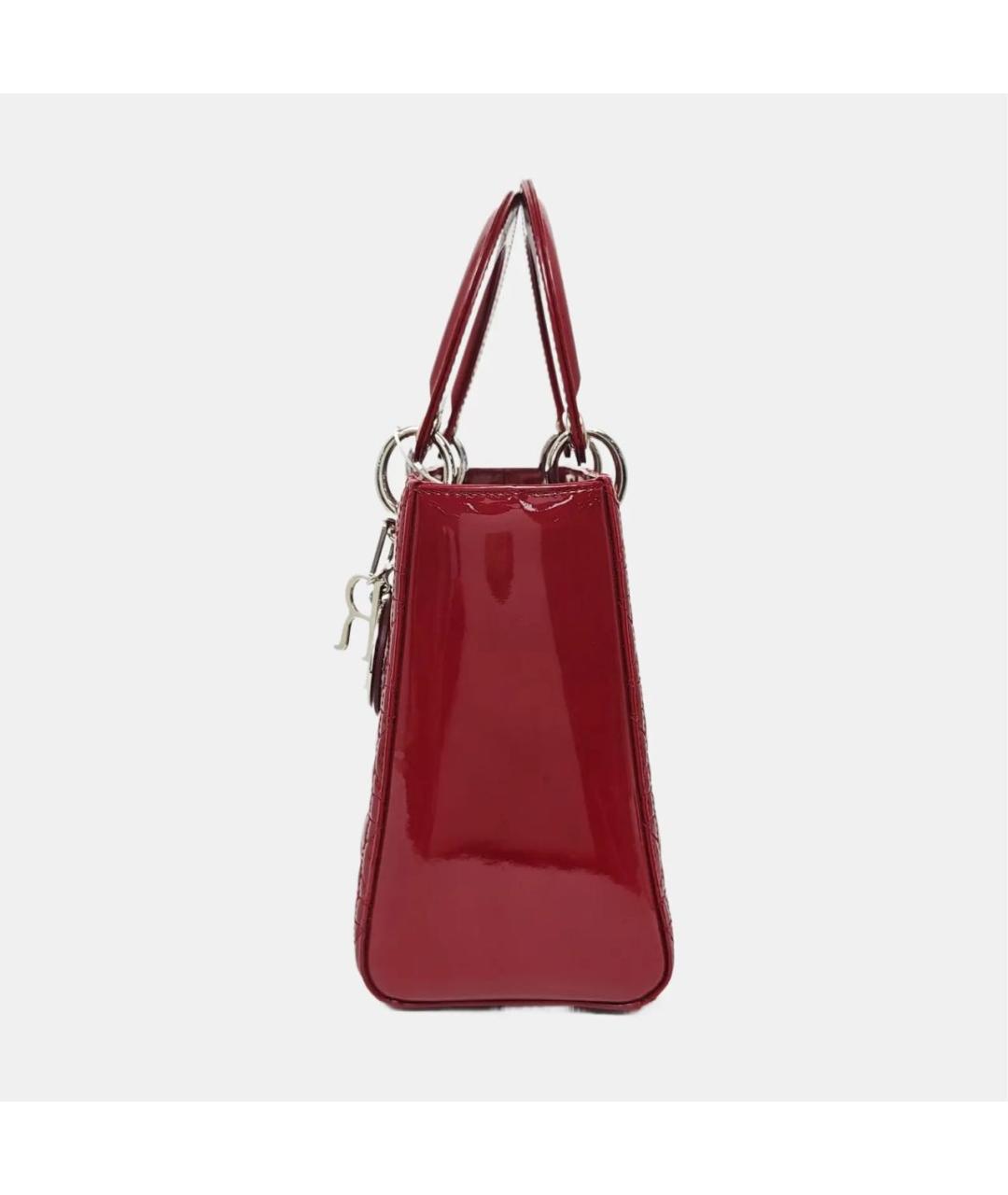 CHRISTIAN DIOR Красная сумка через плечо из лакированной кожи, фото 2