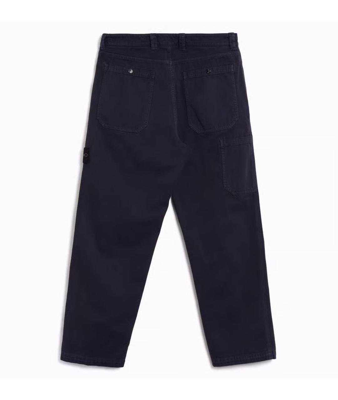 STONE ISLAND Темно-синие повседневные брюки, фото 2