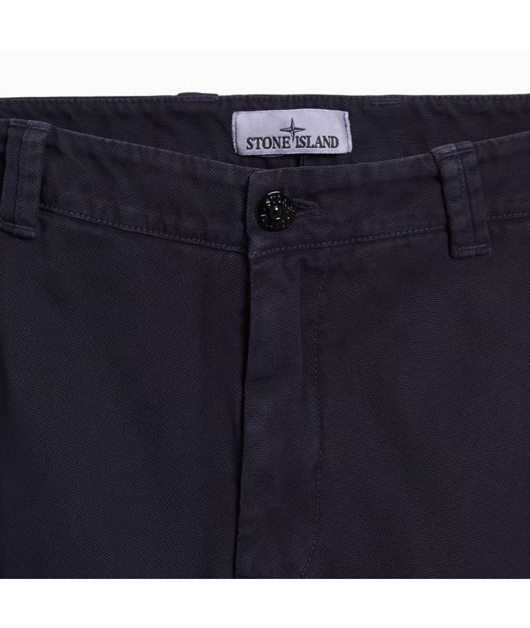 STONE ISLAND Темно-синие повседневные брюки, фото 3