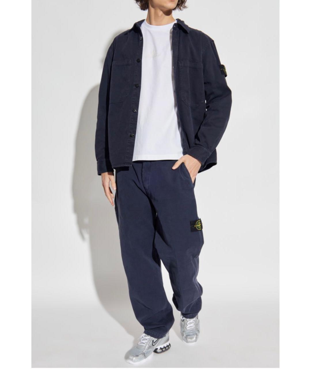 STONE ISLAND Темно-синие повседневные брюки, фото 7
