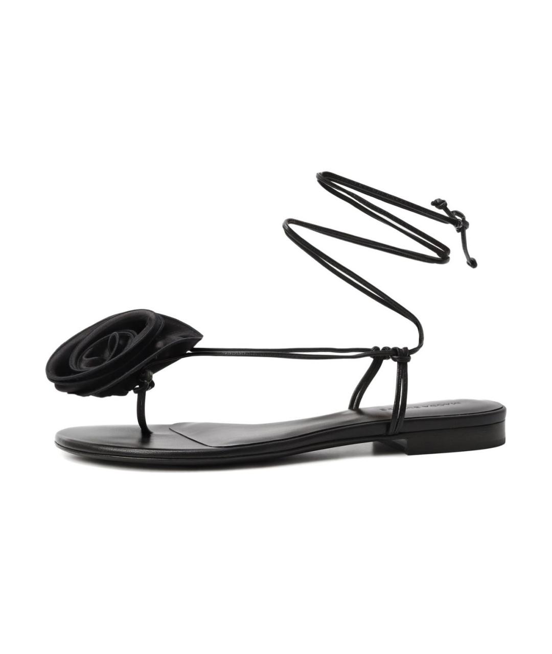 MAGDA BUTRYM Черные кожаные босоножки, фото 4