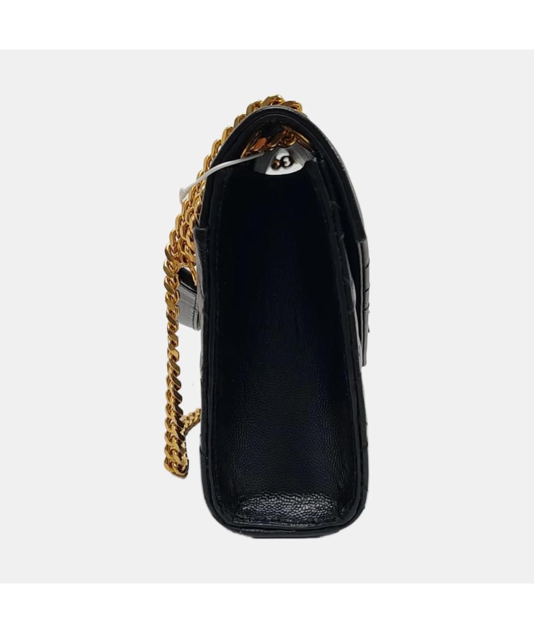 SAINT LAURENT Черная кожаная сумка через плечо, фото 2