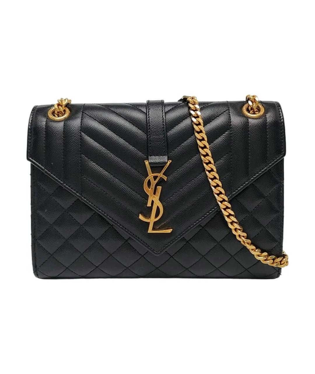 SAINT LAURENT Черная кожаная сумка через плечо, фото 5