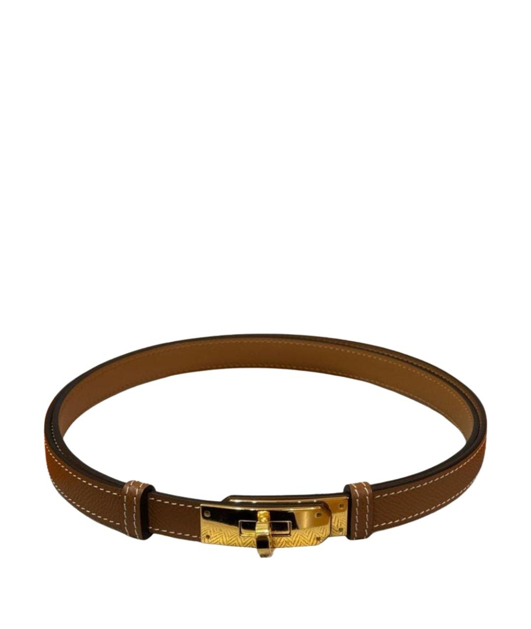 HERMES Коричневый кожаный ремень, фото 1