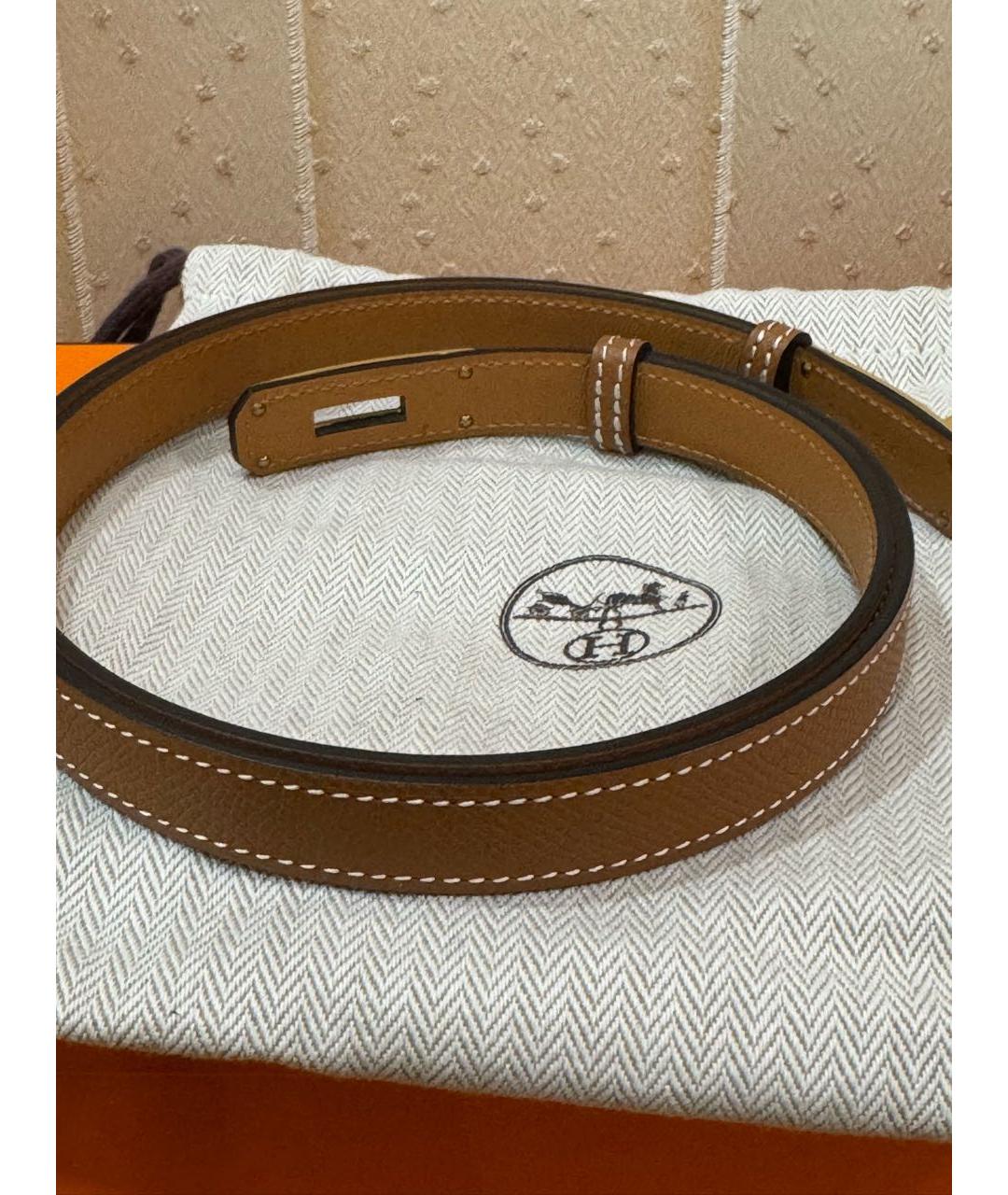 HERMES Коричневый кожаный ремень, фото 4