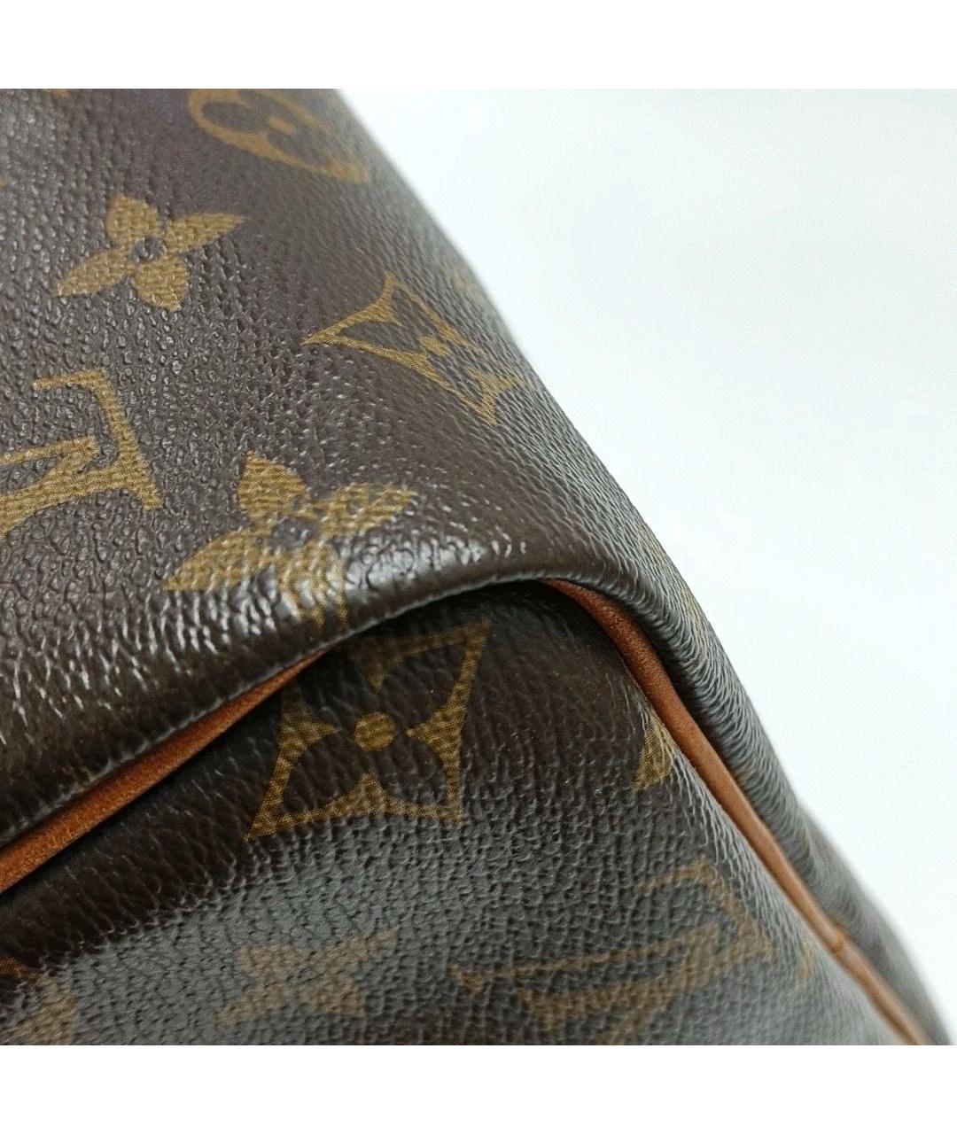 LOUIS VUITTON Коричневая кожаная сумка с короткими ручками, фото 5