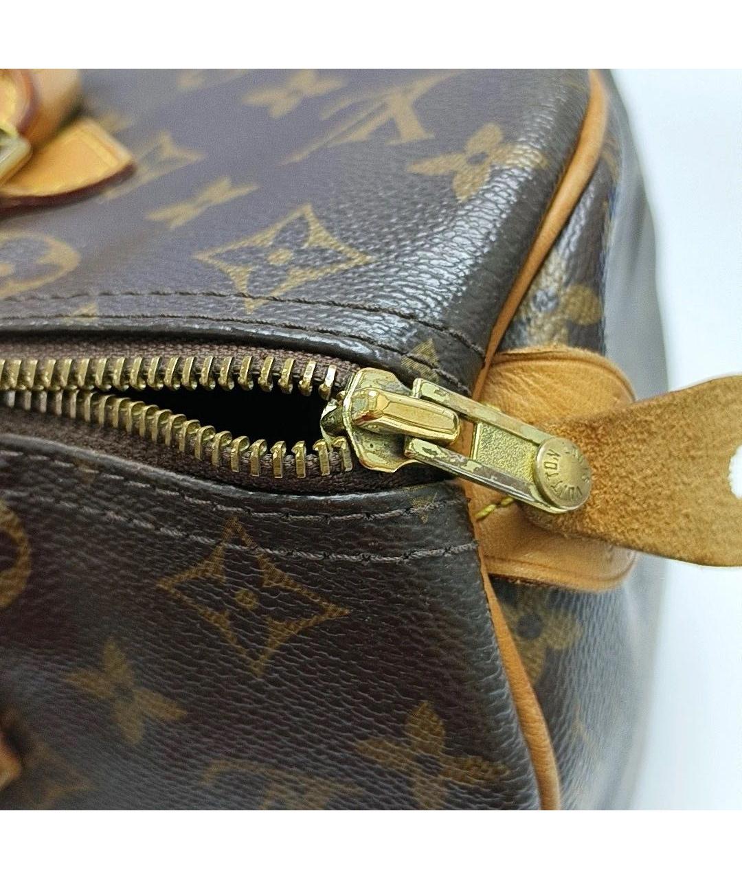 LOUIS VUITTON Коричневая кожаная сумка с короткими ручками, фото 6