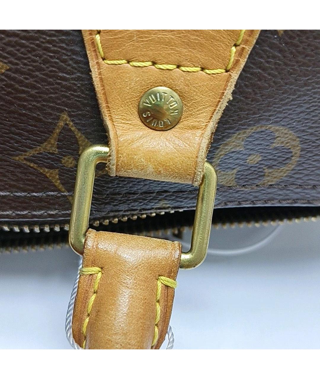 LOUIS VUITTON Коричневая кожаная сумка с короткими ручками, фото 7