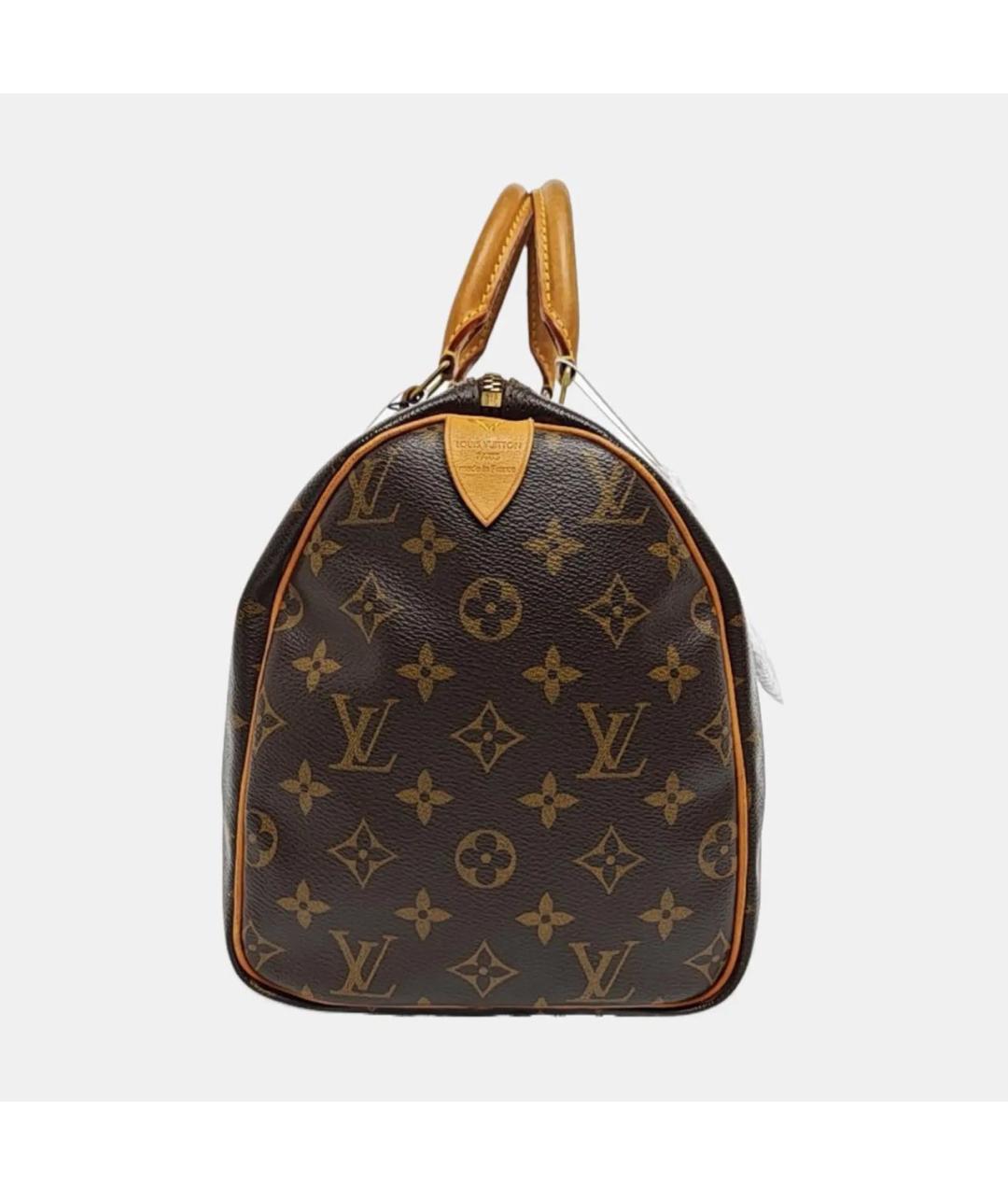 LOUIS VUITTON Коричневая кожаная сумка с короткими ручками, фото 3