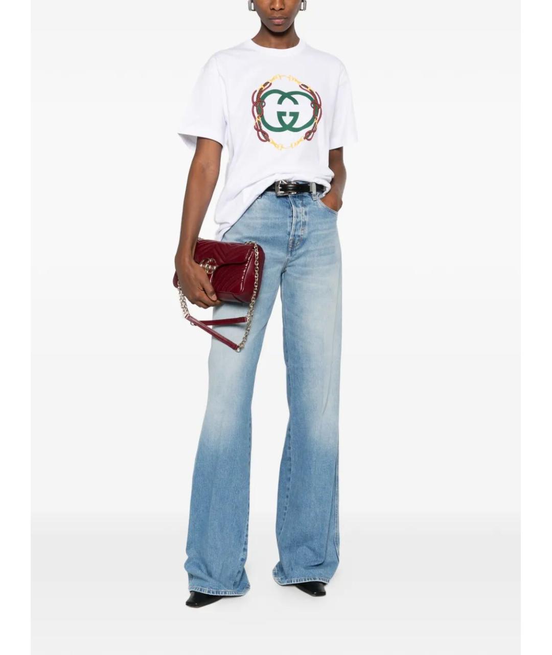 GUCCI Синие хлопковые прямые джинсы, фото 2