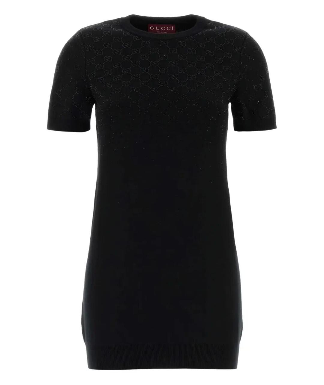 GUCCI Черное шерстяное повседневное платье, фото 1