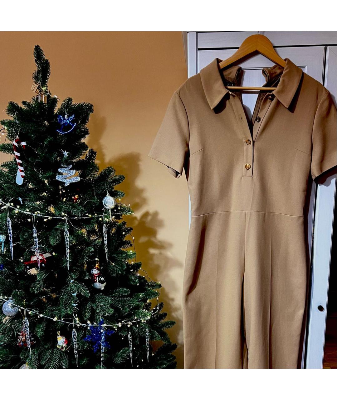 GUCCI Бежевый креповый комбинезон, фото 5