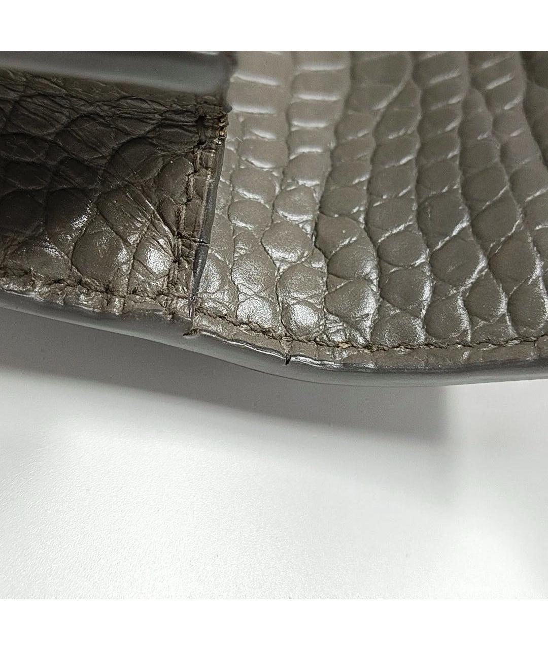 SAINT LAURENT Серая кожаная сумка через плечо, фото 5