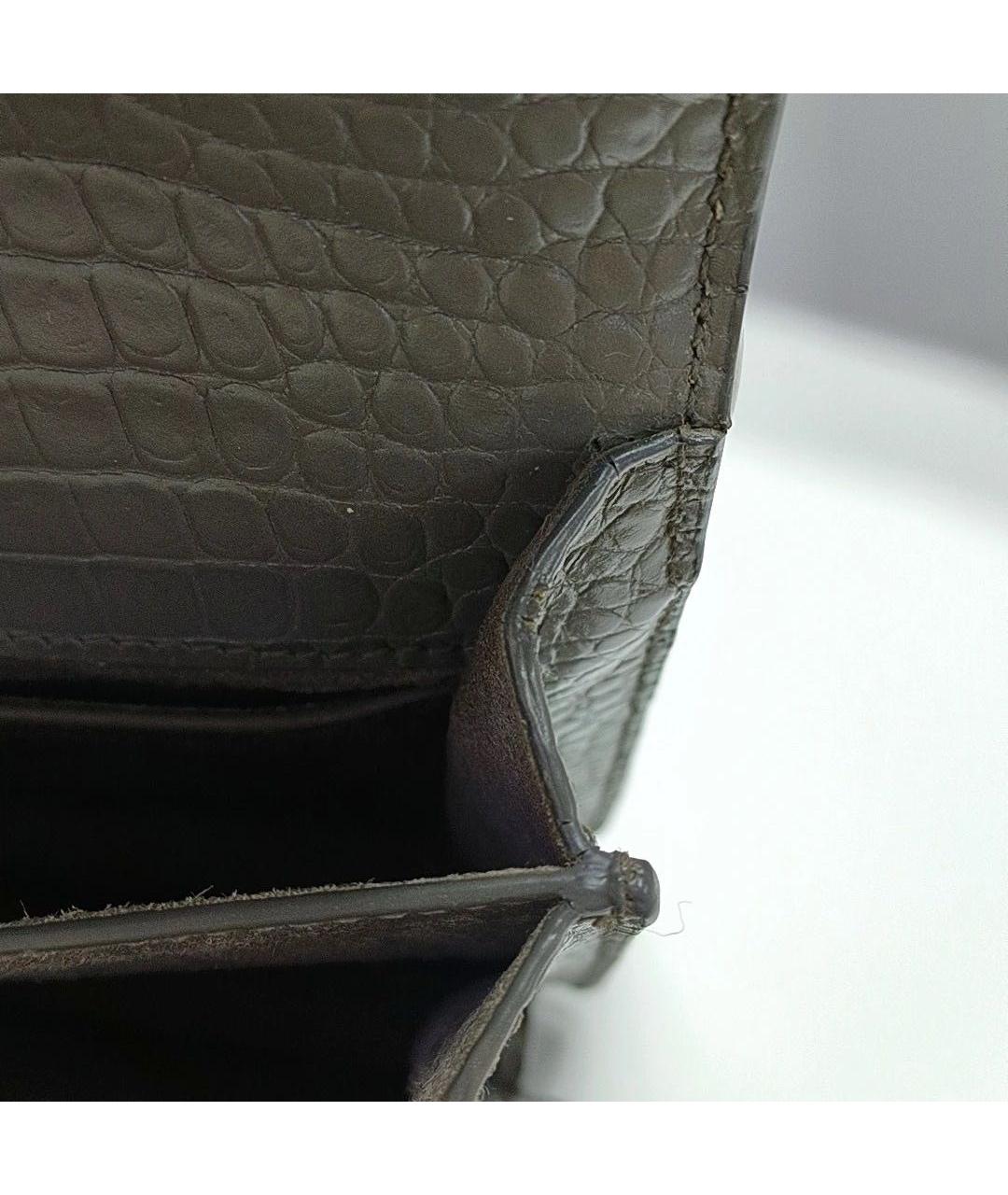 SAINT LAURENT Серая кожаная сумка через плечо, фото 8